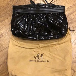 Morris moskowitz black leather clutch